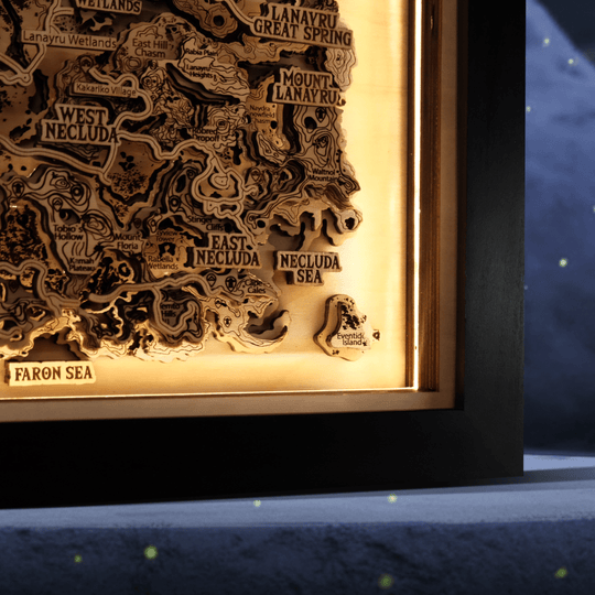 THE HYRULE 3D WOOD MAP 2.0 NATURAL EDITION - ZeWood