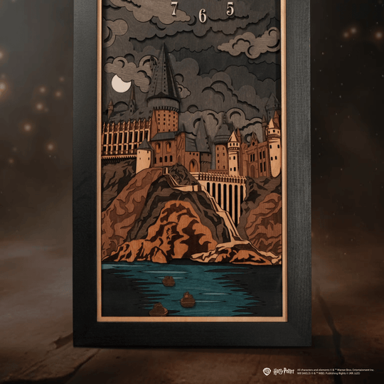 Hogwarts wood decor with silent clock movement
