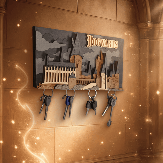 HOGWARTS™ MAGNETIC 3D WOOD KEY HOLDER - ZeWood