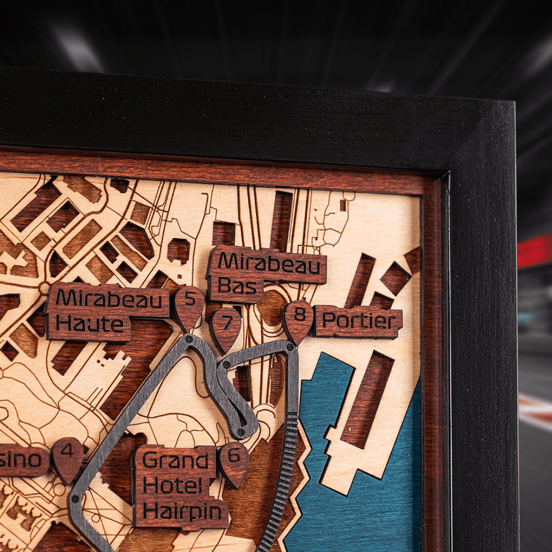 FORMULA 1 GRAND PRIX DE MONACO 3D WOOD MAP - ZeWood