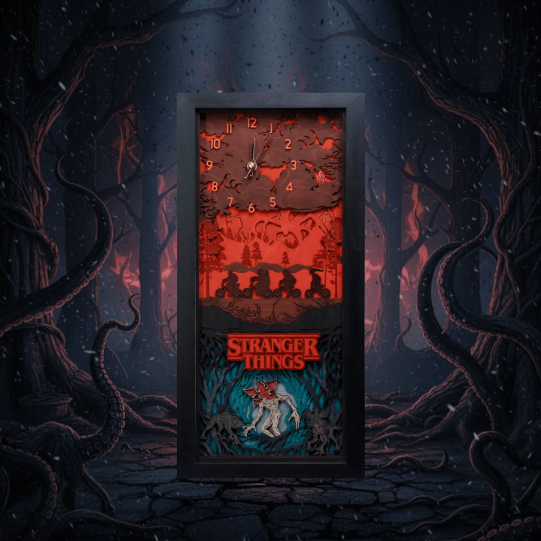 THE UPSIDE DOWN 3D WOOD CLOCK - ZeWood