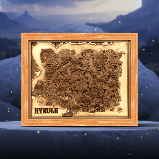 THE HYRULE 3D WOOD MAP 2.0 NATURAL EDITION - ZeWood