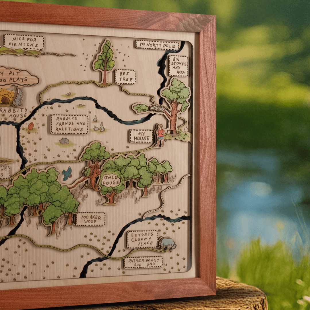 WINNIE THE POOH 3D WOOD MAP - ZeWood