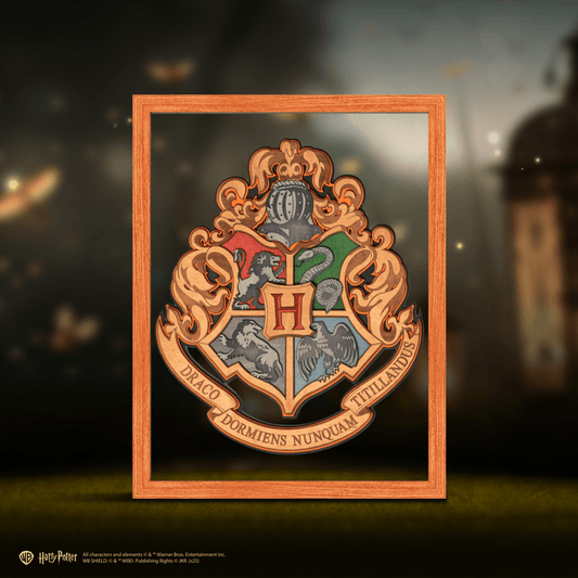 HOGWARTS™ CREST 3D WOOD POSTER - ZeWood