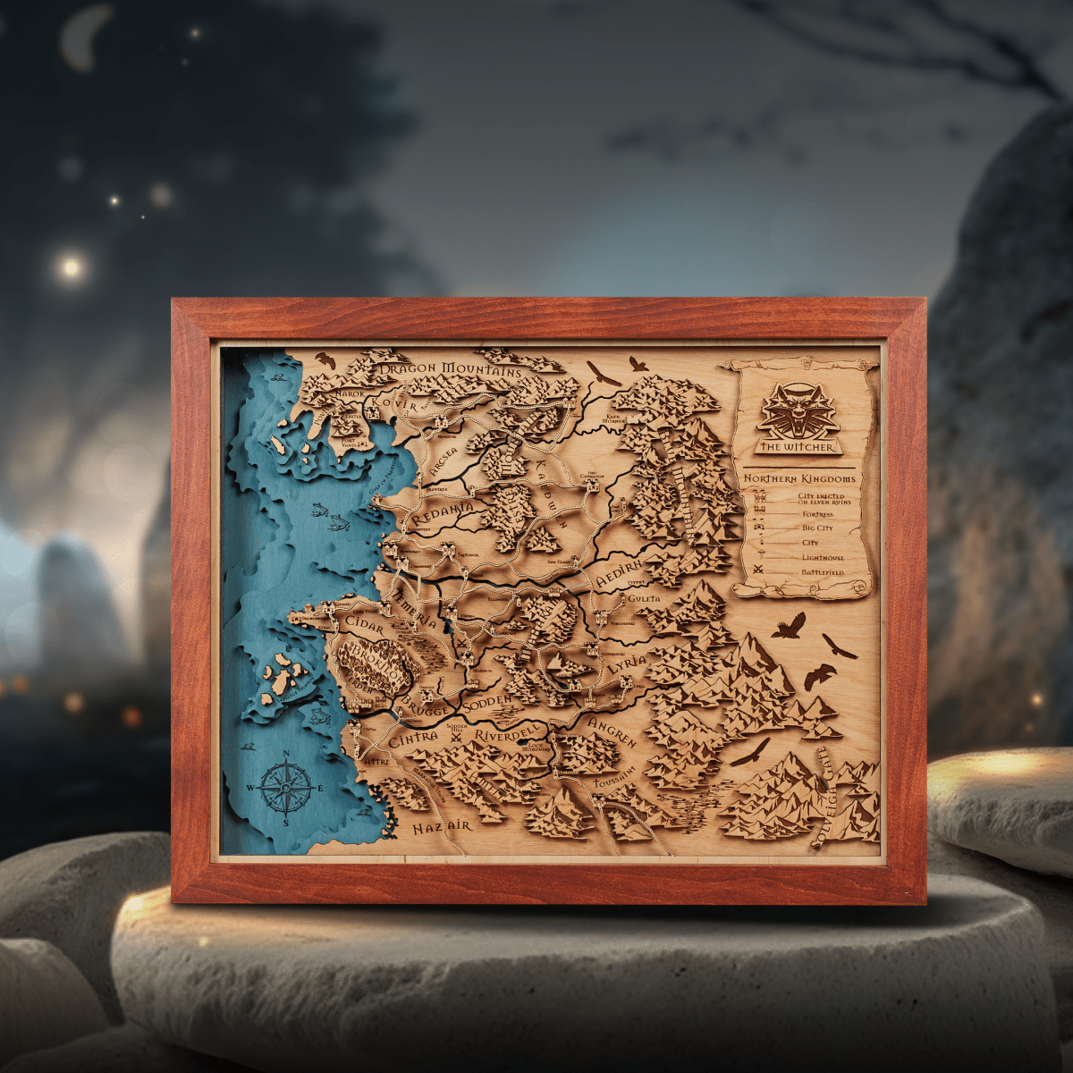 3D WOOD MAP OF THE NORTHERN KINGDOMS - ZeWood