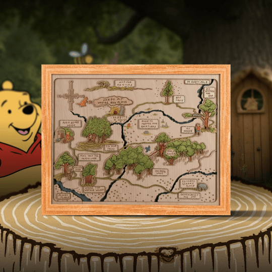 WINNIE THE POOH 3D WOOD MAP - ZeWood