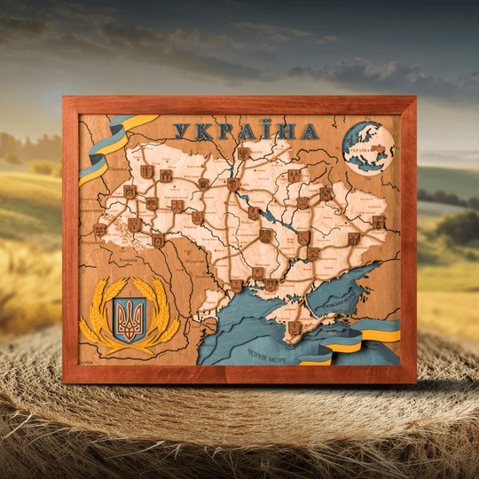 UKRAINE 3D WOOD MAP - ZeWood