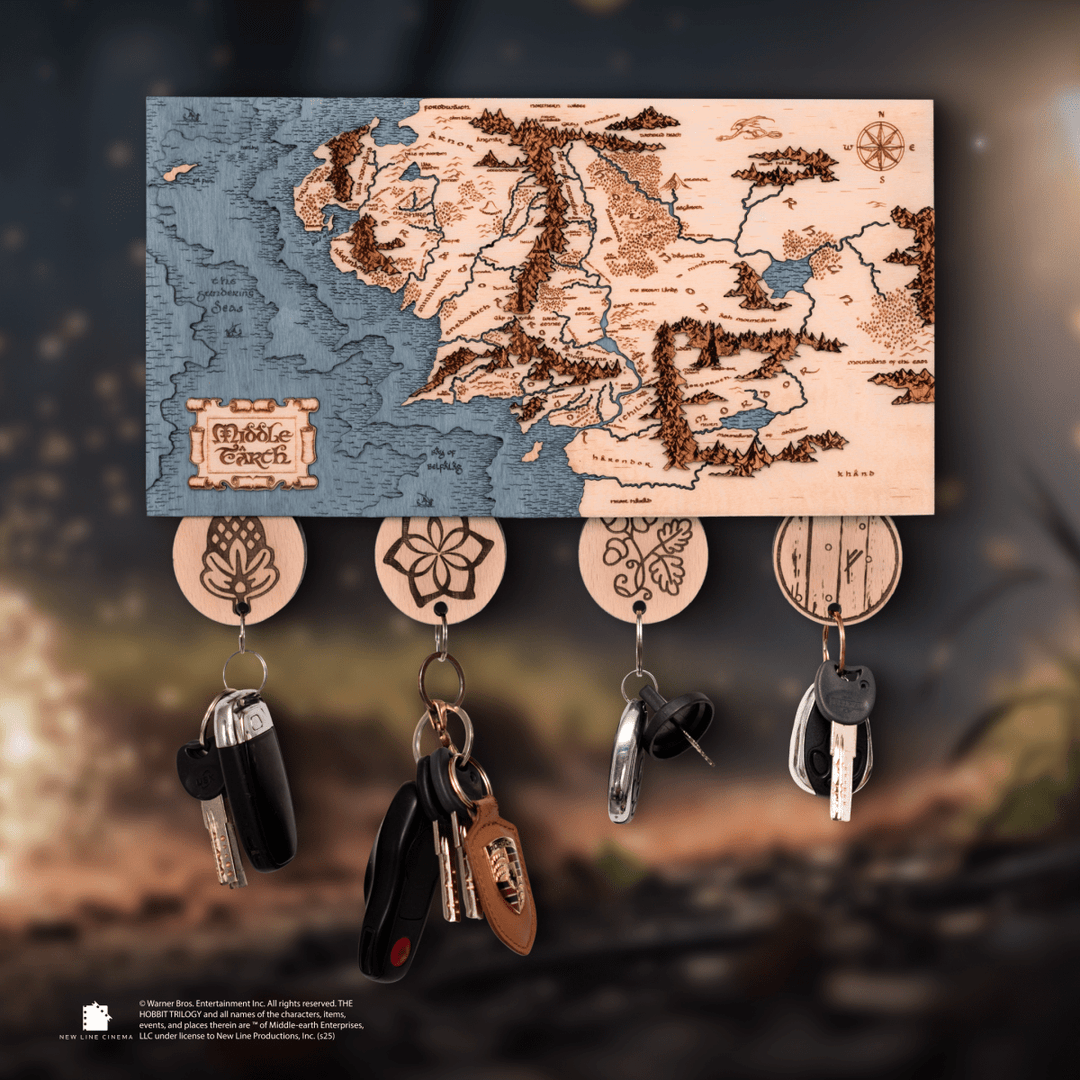 MIDDLE EARTH™ 3D KEY HOLDER – a thoughtful wood anniversary gift - ZeWood