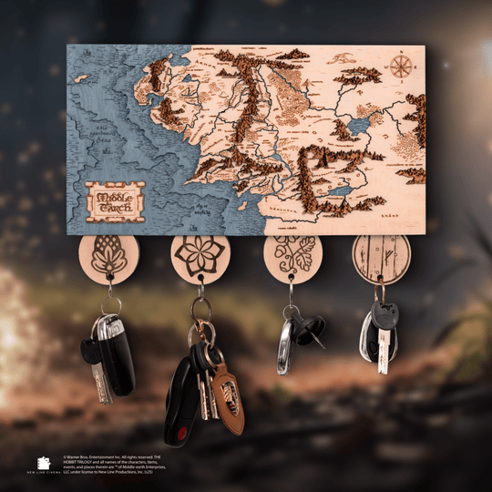 MIDDLE EARTH™ 3D KEY HOLDER – a thoughtful wood anniversary gift - ZeWood