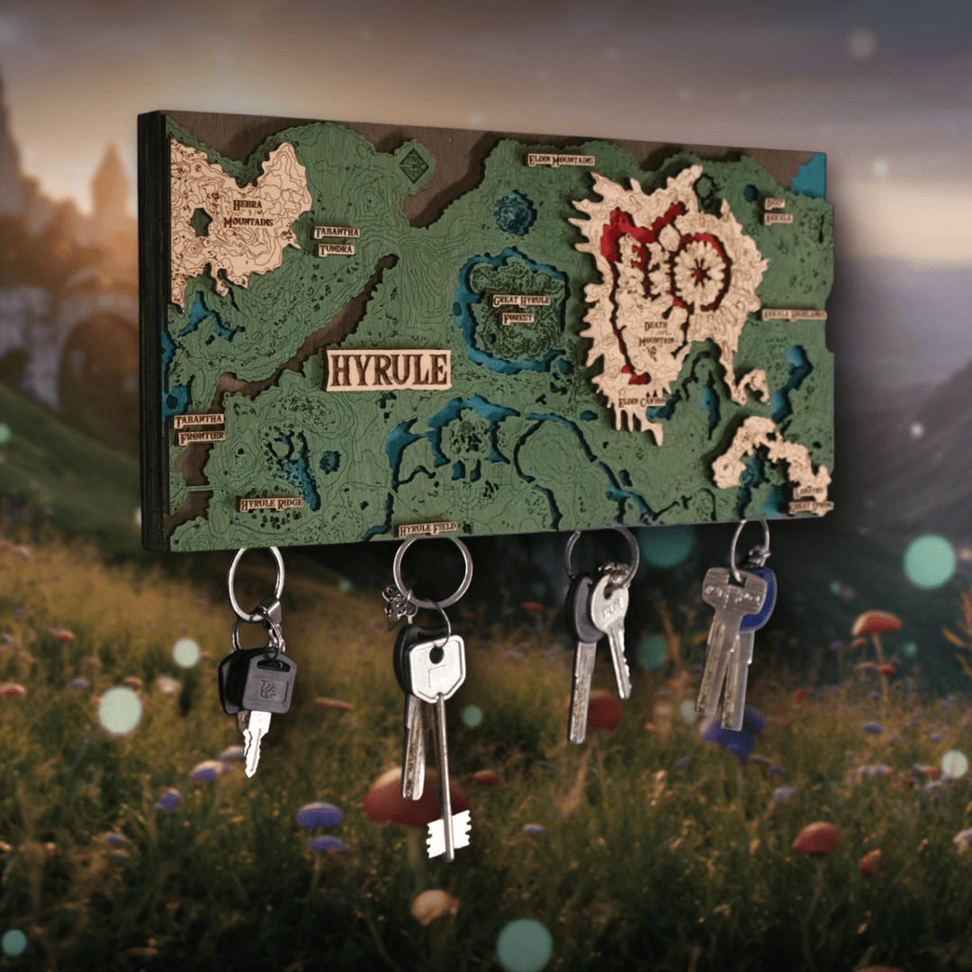 THE HYRULE 3D WOOD KEY HOLDER - ZeWood