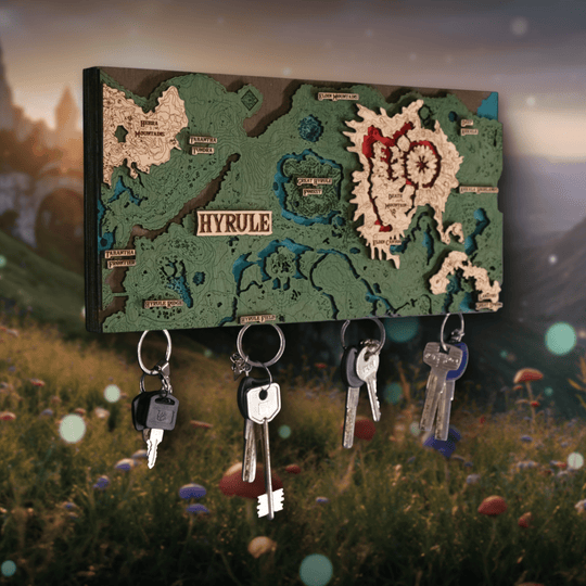 THE HYRULE 3D WOOD KEY HOLDER - ZeWood