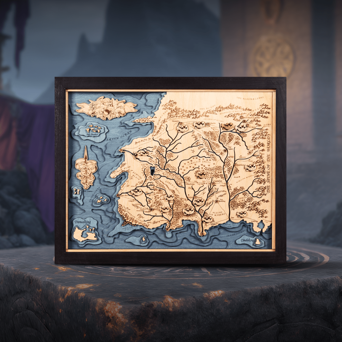 THE WHEEL OF TIME 3D WOOD MAP - ZeWood