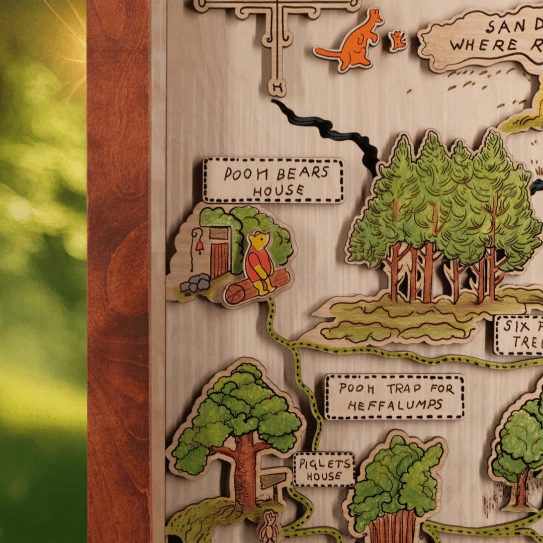 WINNIE THE POOH 3D WOOD MAP - ZeWood
