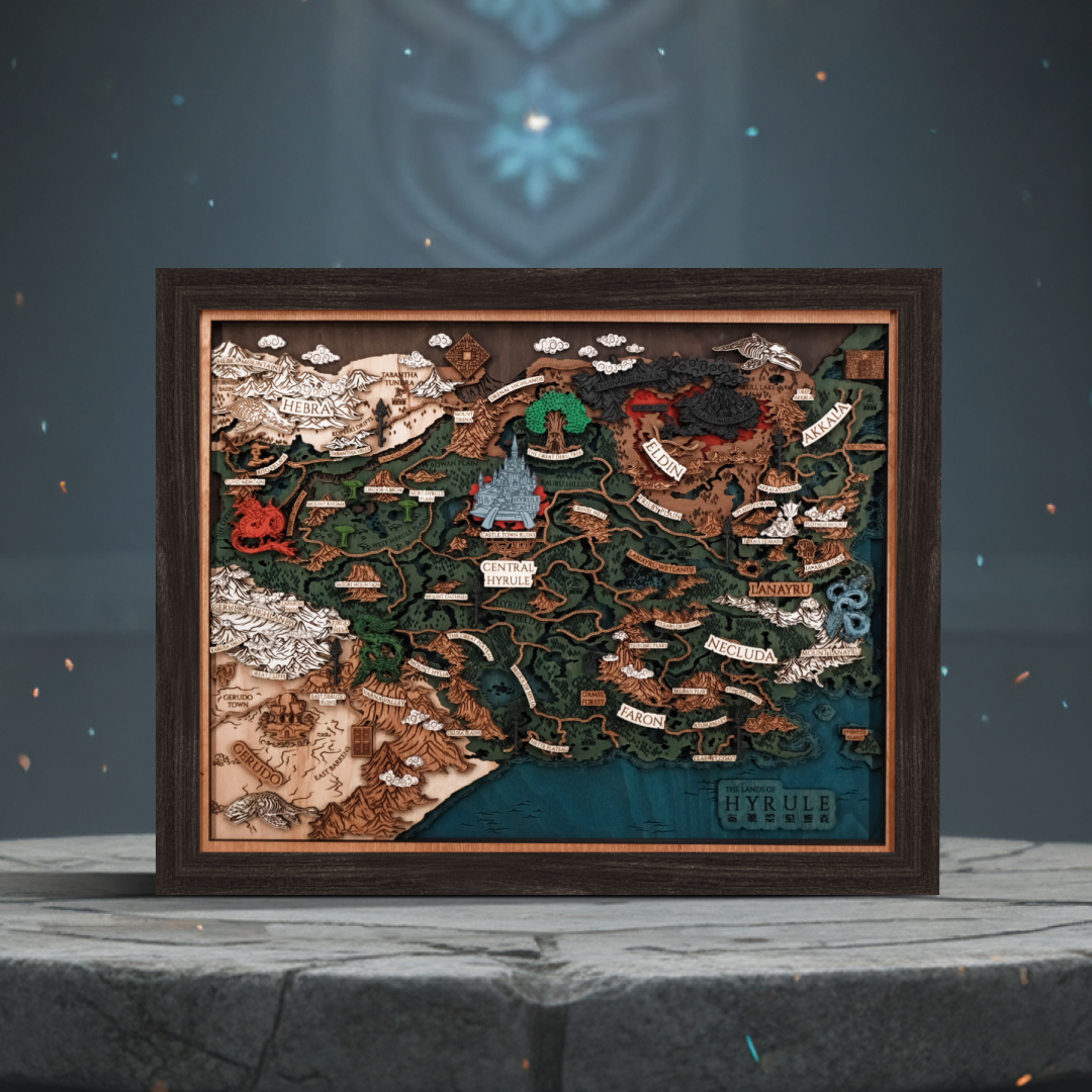 Highly detailed design showcasing iconic moments of your favorite game The Legend of Zelda: Tears of the Kingdom.
