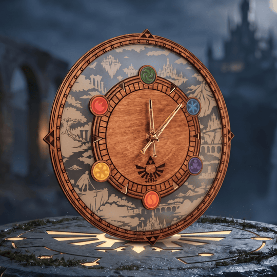 HYRULE ECHOES OF TIME WOODEN 3D WALL CLOCK - ZeWood