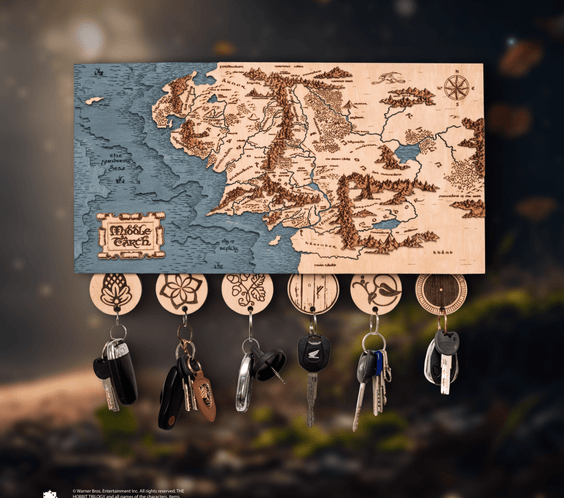 MIDDLE EARTH™ 3D KEY HOLDER – a thoughtful wood anniversary gift - ZeWood