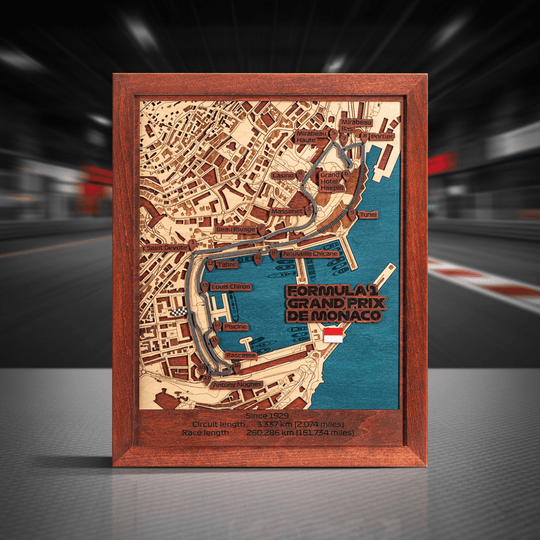 FORMULA 1 GRAND PRIX DE MONACO 3D WOOD MAP - ZeWood