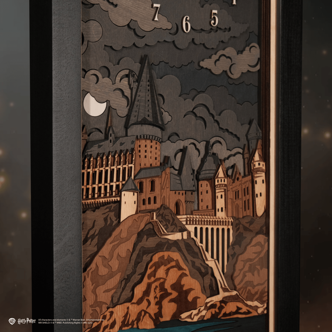 Laser-engraved fantasy wall clock for fans
