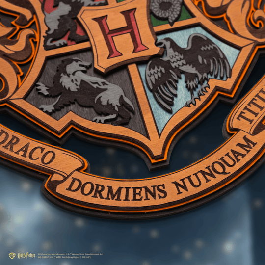 HOGWARTS™ CREST 3D WOOD POSTER - ZeWood