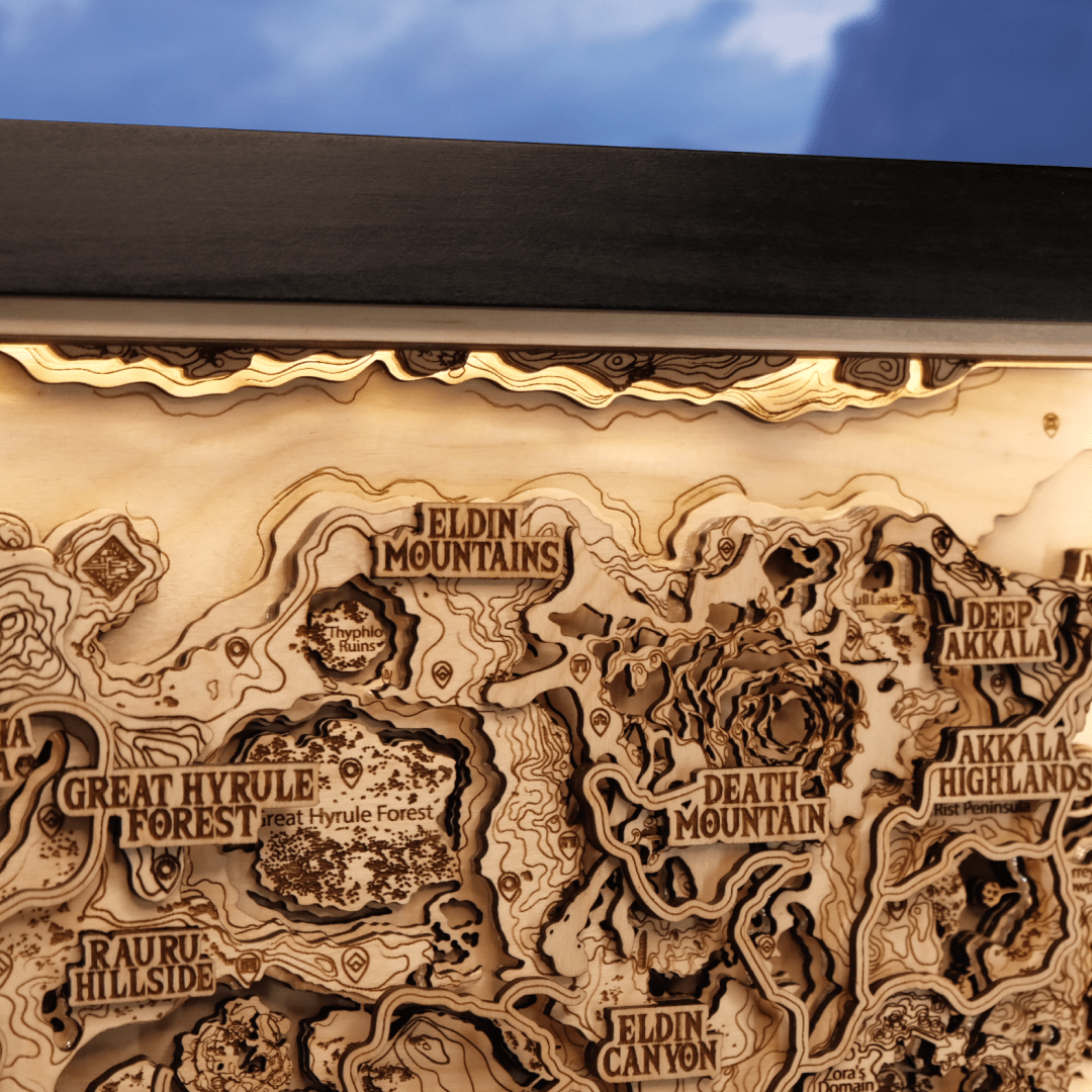 THE HYRULE 3D WOOD MAP 2.0 NATURAL EDITION - ZeWood