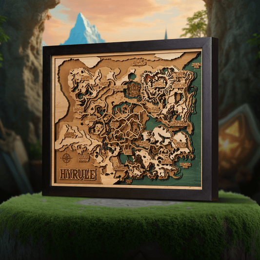 THE HYRULE 3D MAP – A Legendary Wood Anniversary Gift for Zelda Fans - ZeWood