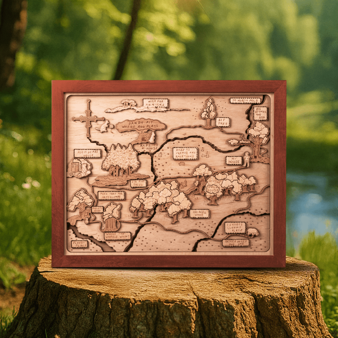 WINNIE THE POOH 3D WOOD MAP - ZeWood