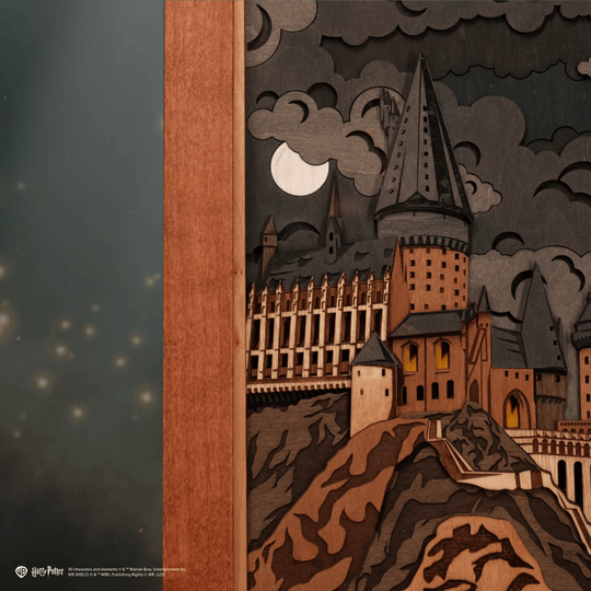 Dreamy fantasy castle wooden clock
