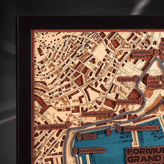 FORMULA 1 GRAND PRIX DE MONACO 3D WOOD MAP - ZeWood