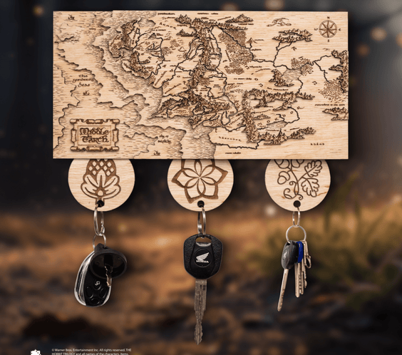 MIDDLE EARTH™ 3D KEY HOLDER – a thoughtful wood anniversary gift - ZeWood