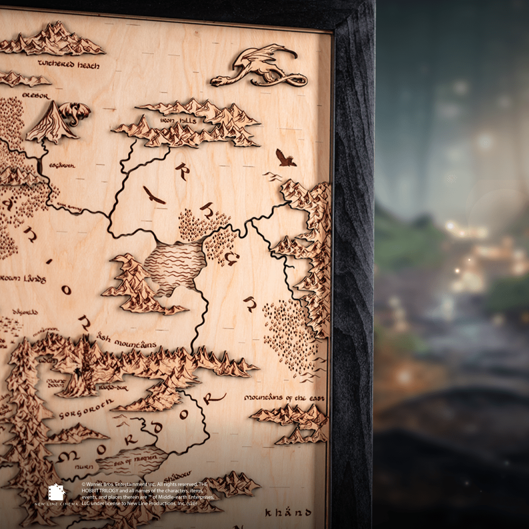 3D MIDDLE EARTH™ 3D WOOD MAP NATURAL EDITION - ZeWood