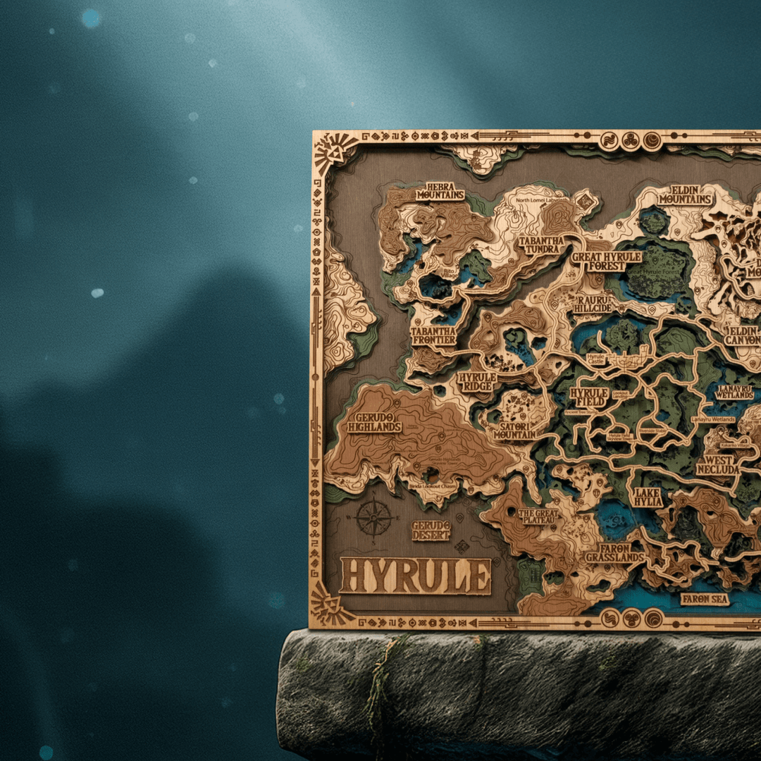 THE HYRULE 3D WOOD POSTER - ZeWood