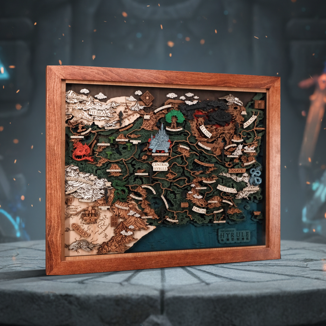 Personalize the back with an inscription by adding a note to your Zelda BOTW map.
