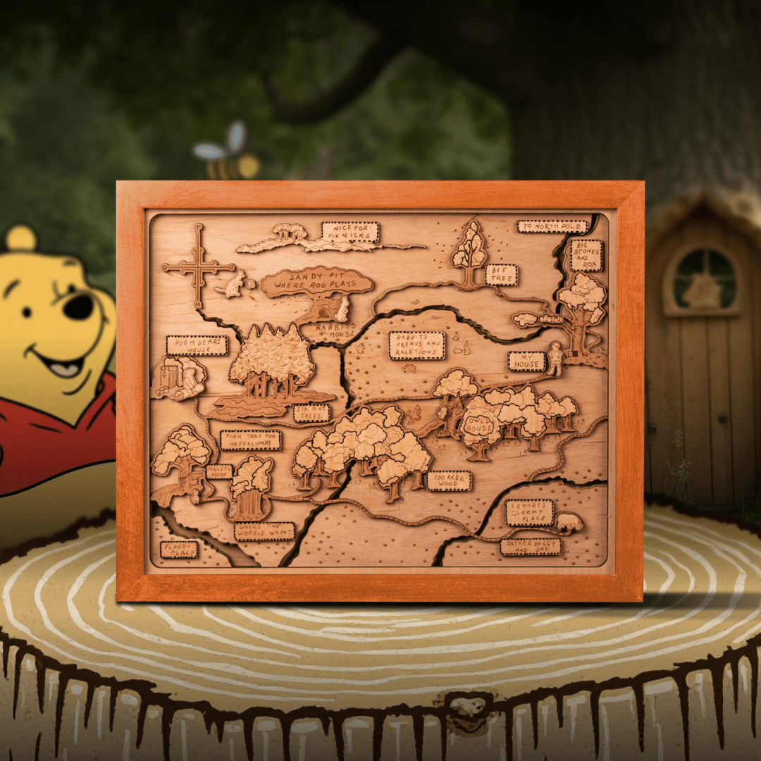 Personalized Winnie the Pooh playroom wall decor
