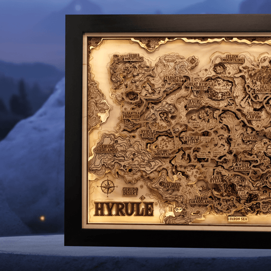 THE HYRULE 3D WOOD MAP 2.0 NATURAL EDITION - ZeWood