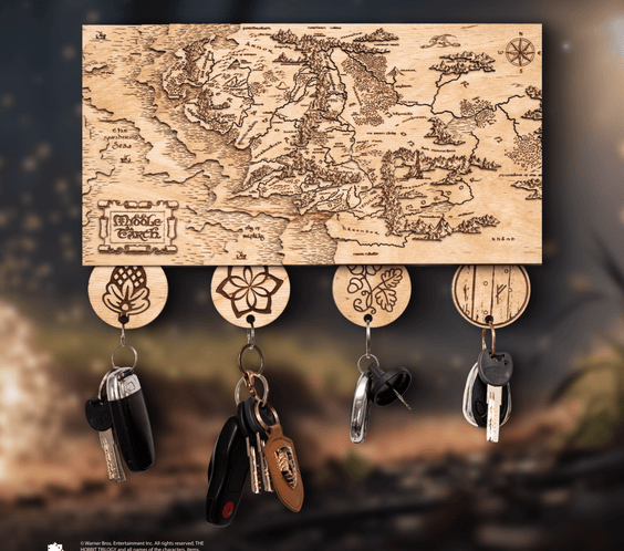 MIDDLE EARTH™ 3D KEY HOLDER – a thoughtful wood anniversary gift - ZeWood
