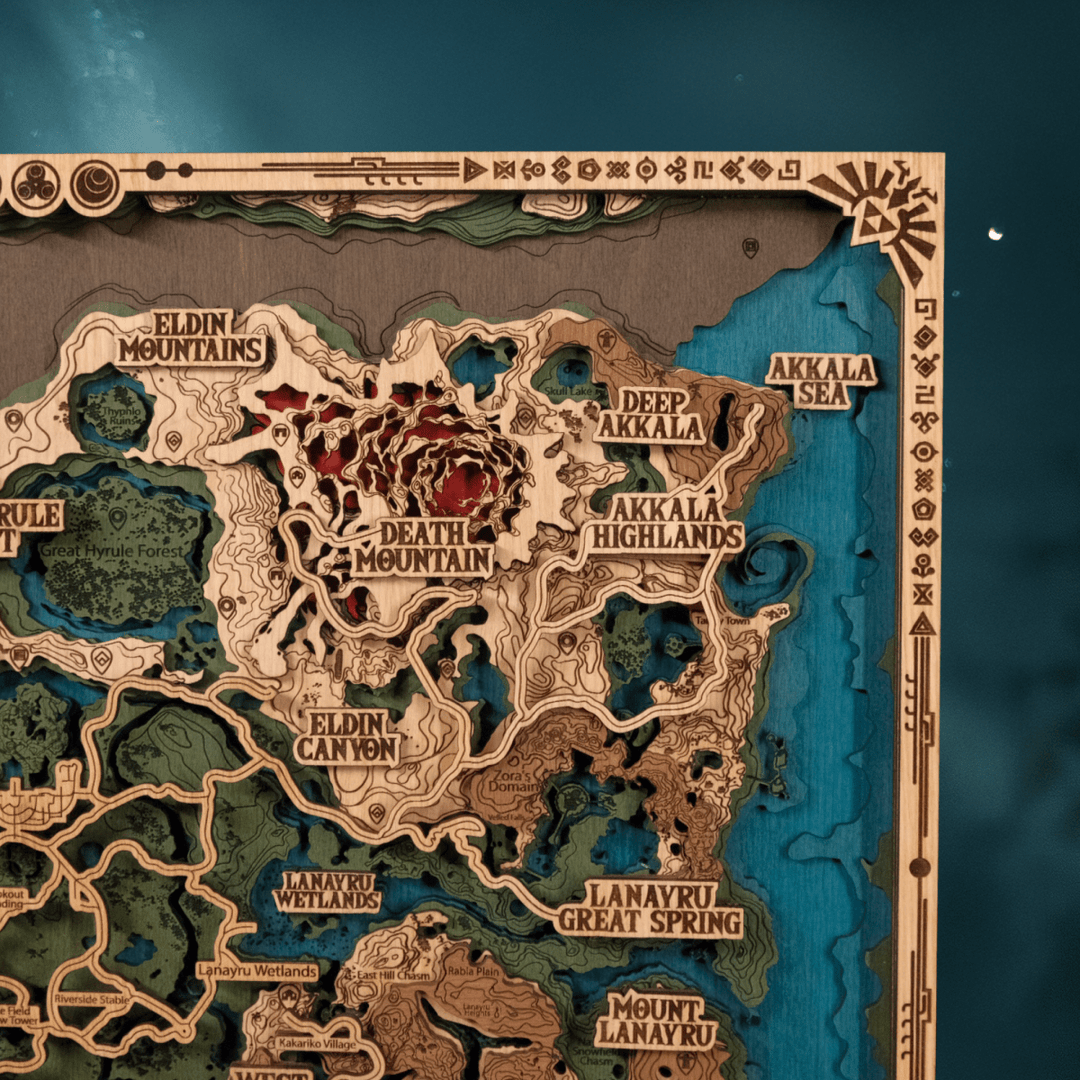 THE HYRULE 3D WOOD POSTER - ZeWood