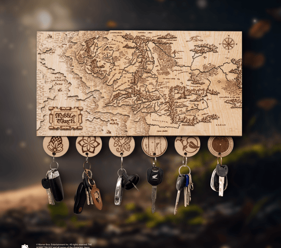 MIDDLE EARTH™ 3D KEY HOLDER – a thoughtful wood anniversary gift - ZeWood