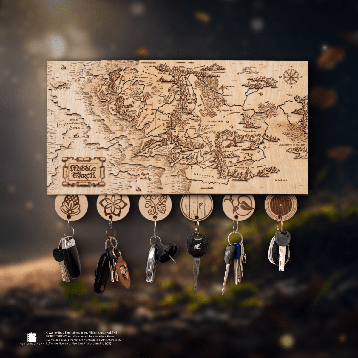 MIDDLE EARTH™ 3D KEY HOLDER – a thoughtful wood anniversary gift - ZeWood