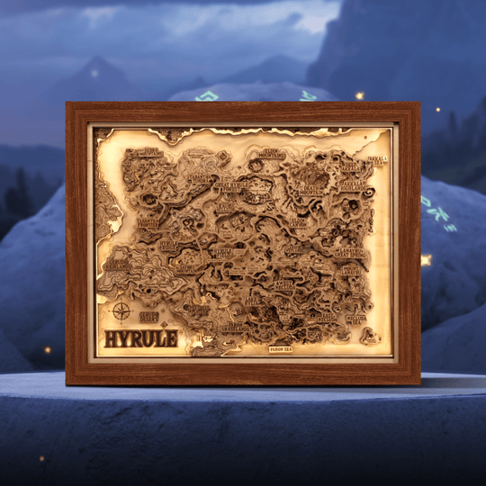 THE HYRULE 3D WOOD MAP 2.0 NATURAL EDITION - ZeWood