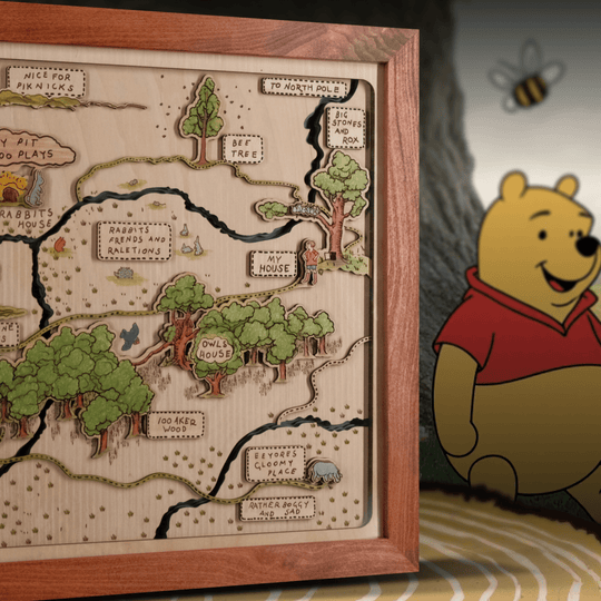 WINNIE THE POOH 3D WOOD MAP - ZeWood