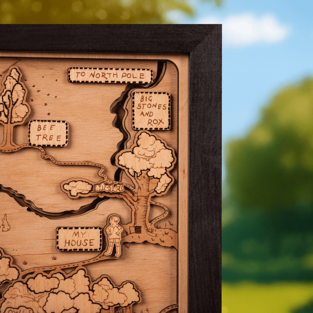 WINNIE THE POOH 3D WOOD MAP - ZeWood