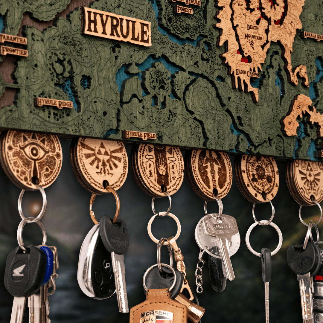 Hyrule 3D Key Holder – Magnetic Zelda Gamer Gift – ZeWood Hyrule 3D Key Holder – Magnetic Zelda Gamer Gift – ZeWood