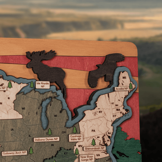 NATIONAL PARKS 3D WOOD MAP - ZeWood
