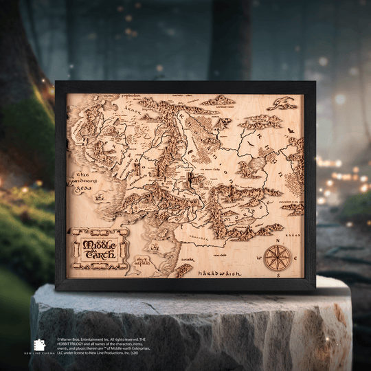 3D MIDDLE EARTH™ 3D WOOD MAP NATURAL EDITION - ZeWood