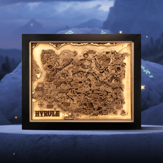 THE HYRULE 3D WOOD MAP 2.0 NATURAL EDITION - ZeWood