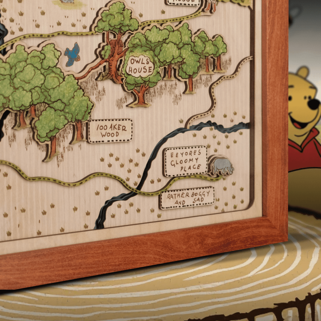 WINNIE THE POOH 3D WOOD MAP - ZeWood