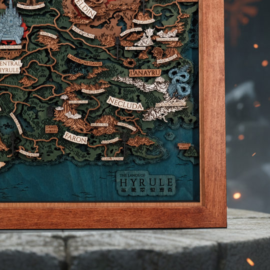 Zelda map poster, ideal for any game room decor and fan art gift.
