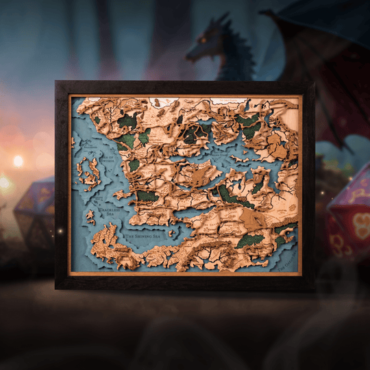 CUSTOM FANTASY 3D WOOD WORLD MAP - ZeWood