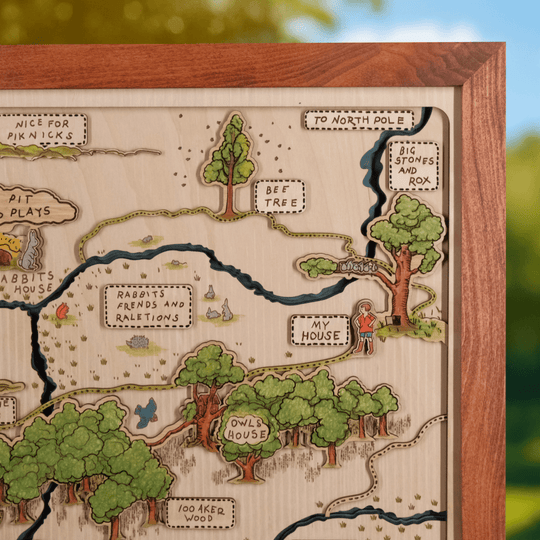 WINNIE THE POOH 3D WOOD MAP - ZeWood