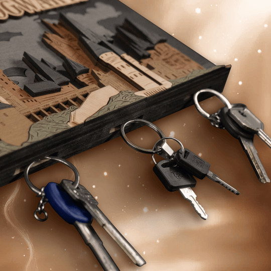 HOGWARTS™ MAGNETIC 3D WOOD KEY HOLDER - ZeWood